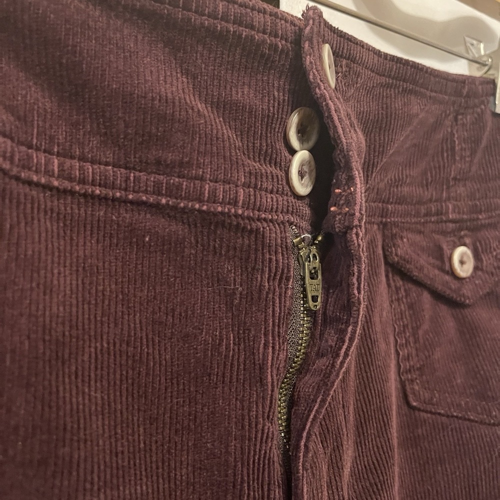 Anthropologie Pilcro Size 33 Corduroy Bootcut Trouser Pants Maroon Pockets - Picture 5 of 12
